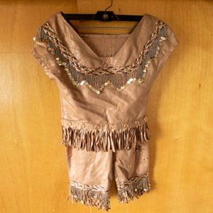 HALLOWEEN Jinzu by Mel Wu Fringed w Beads and Sequins Top and Bottom womens S(4)